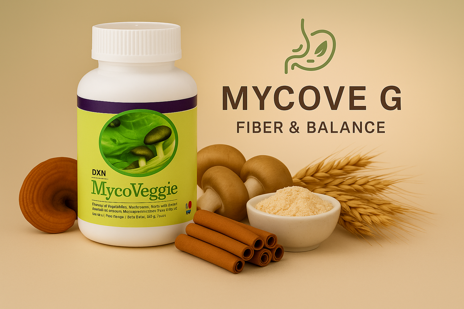 DXN MycoVeggie bottle with corrected spelling